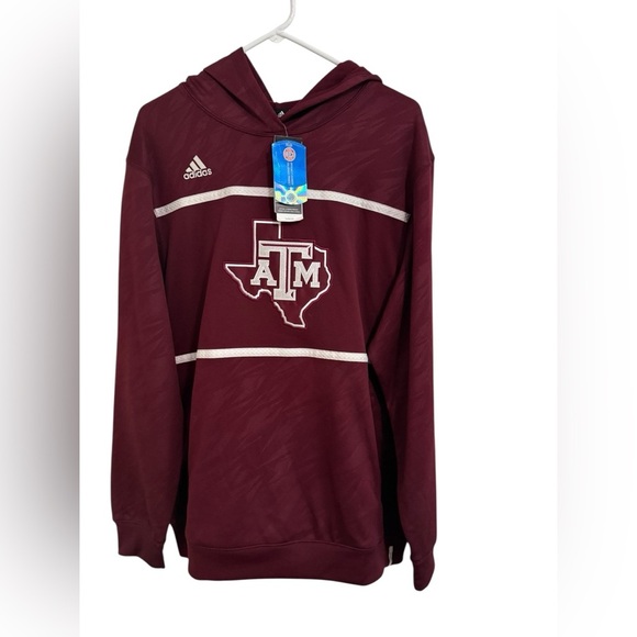 SOLD Texas A&M Adidas Climalite Hoodie Maroon Large New With Tags - Picture 1 of 4